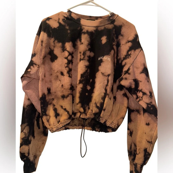 Urban Outfitters Black Tie Dye Pull Over Crew neck Sweatshirt Womens Size Small - Picture 4 of 4